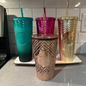 4 Starbucks Studded Tumblers